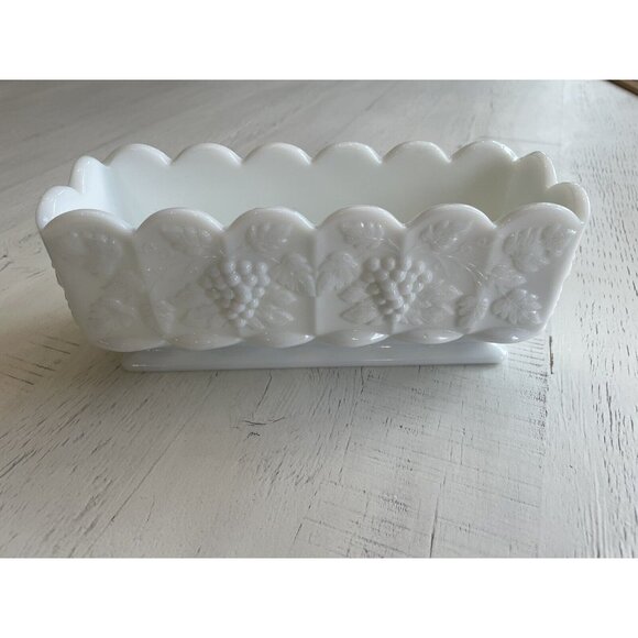 Westmoreland Other - Vintage Westmoreland Milk Glass Footed Window Box Planter 8 3/4”